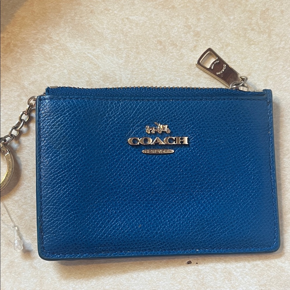 Coach Royal Blue Leather Pouch